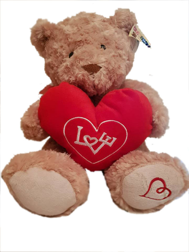 30 cm Latte Bear With Love Heart
