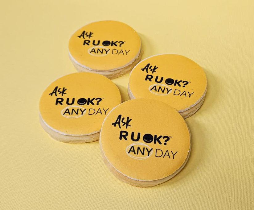 Ask R U OK Cookies - Yellow - 6cm.