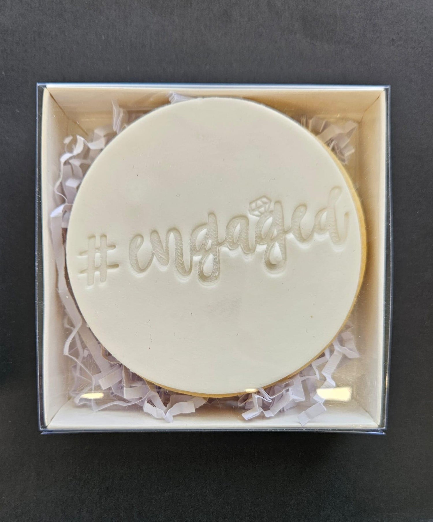 #engaged Cookie in a Window Box, Engagement Parties, Proposals, and Bridal Celebrations.