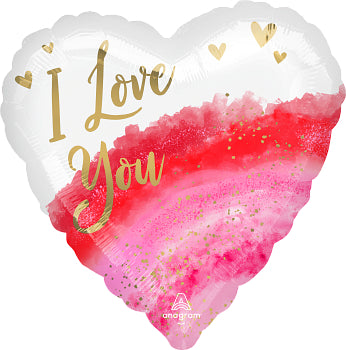 Geode Water color Love 4 Air-filled Balloon, Heart Balloon, Water Colour Balloon