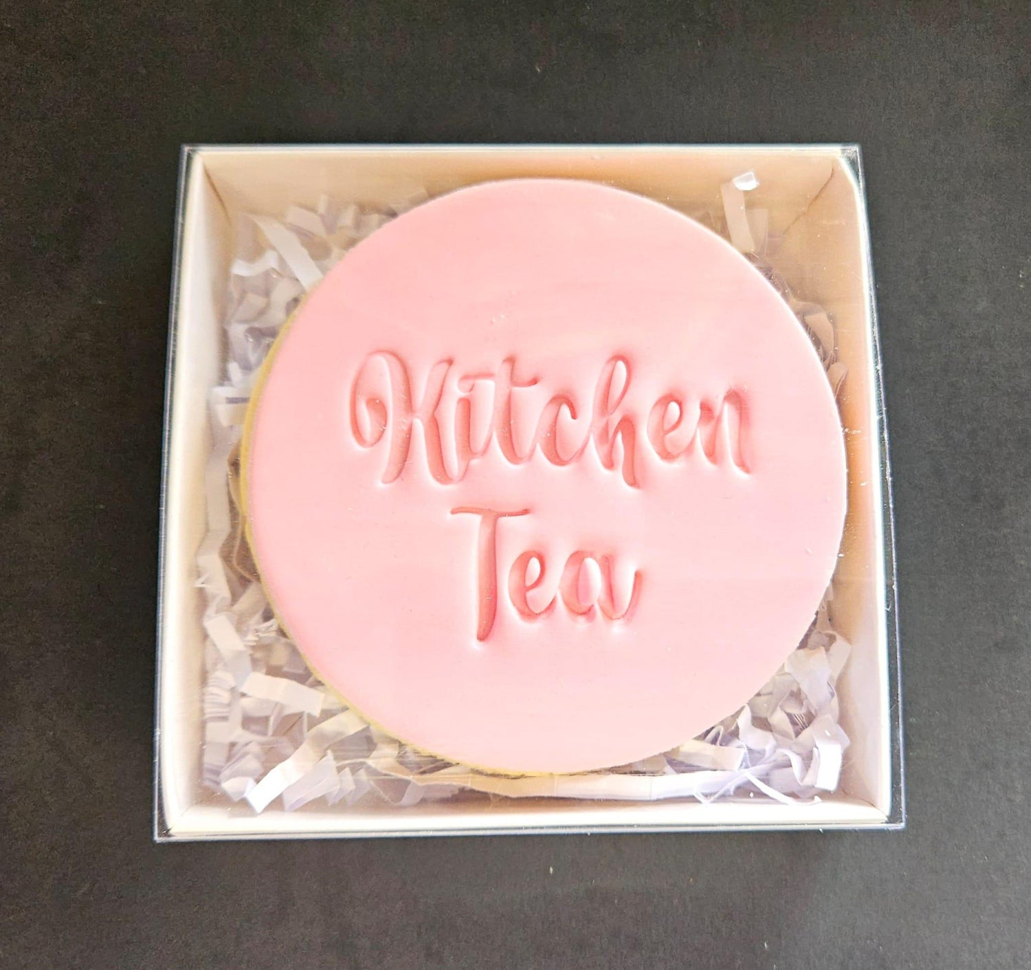 Kitchen Tea Cookie in a Window Box.