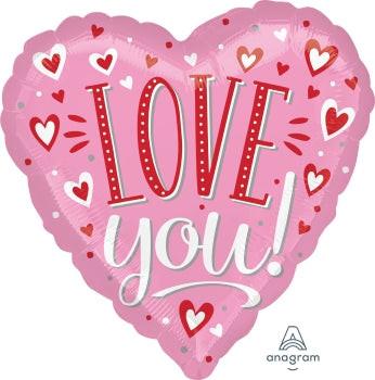 Love You White Dots 4″ Air-filled Balloon.