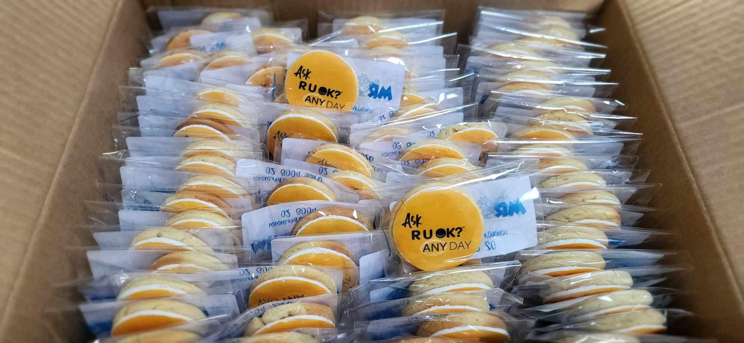Ask R U OK Cookies - Yellow - 6cm.