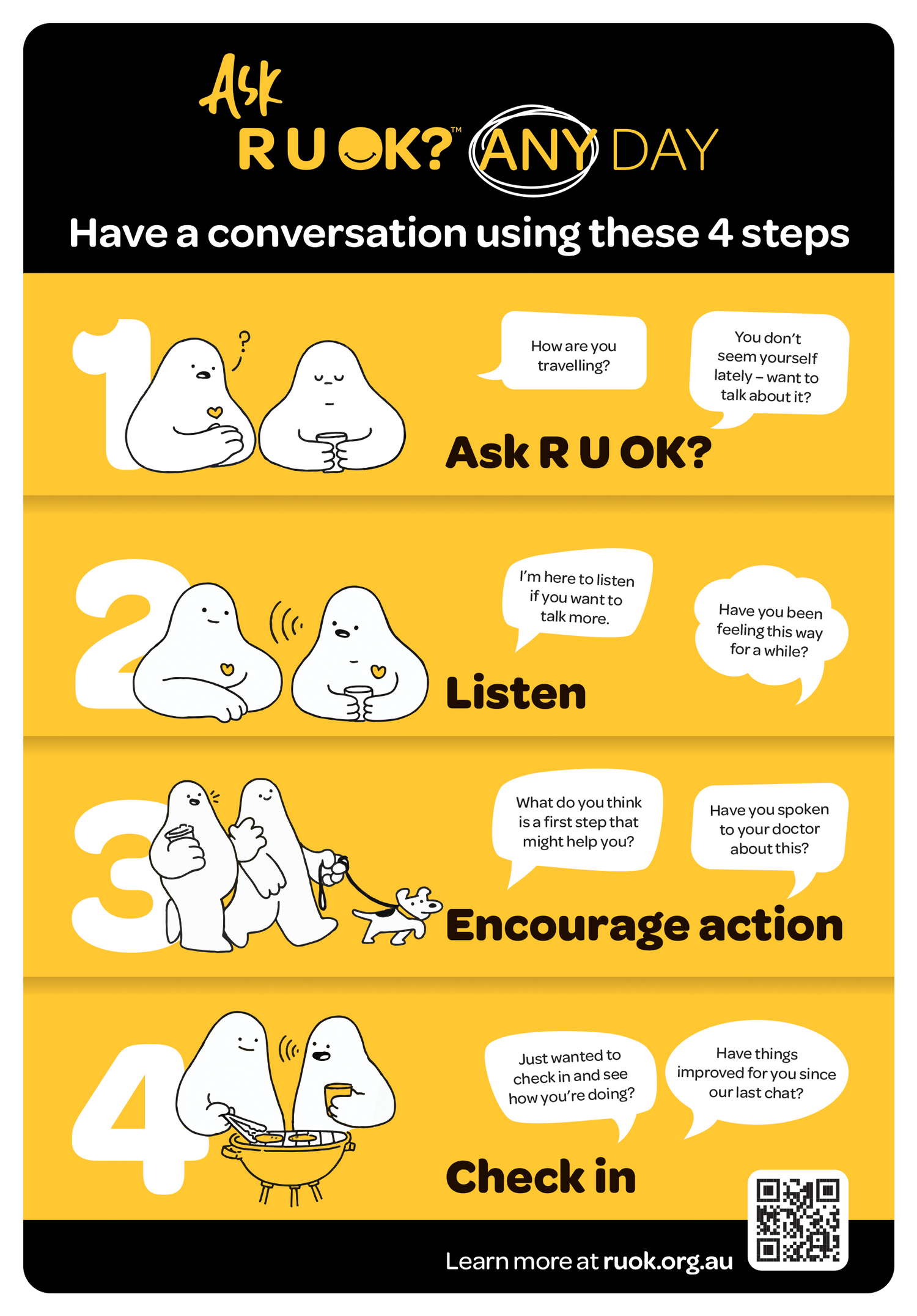 Ask R U OK Cookies - White - 6cm