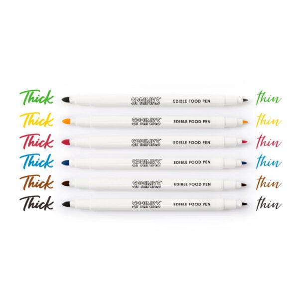 SPRINKS Edible Food Pen Set – PRIMARY PACK (Pack of 6).
