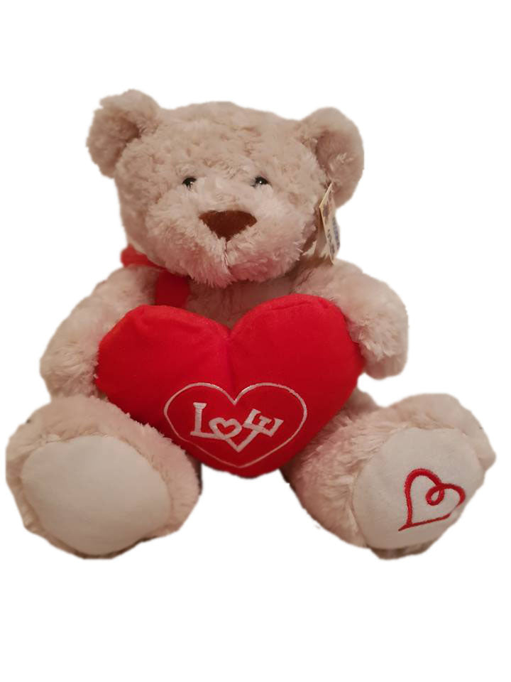 Valentines Day Cream Bear, Teddy Bear, Soft Plush Toy