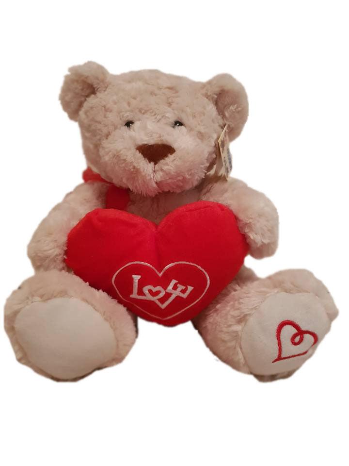 30cm Valentines Day Cream Bear.
