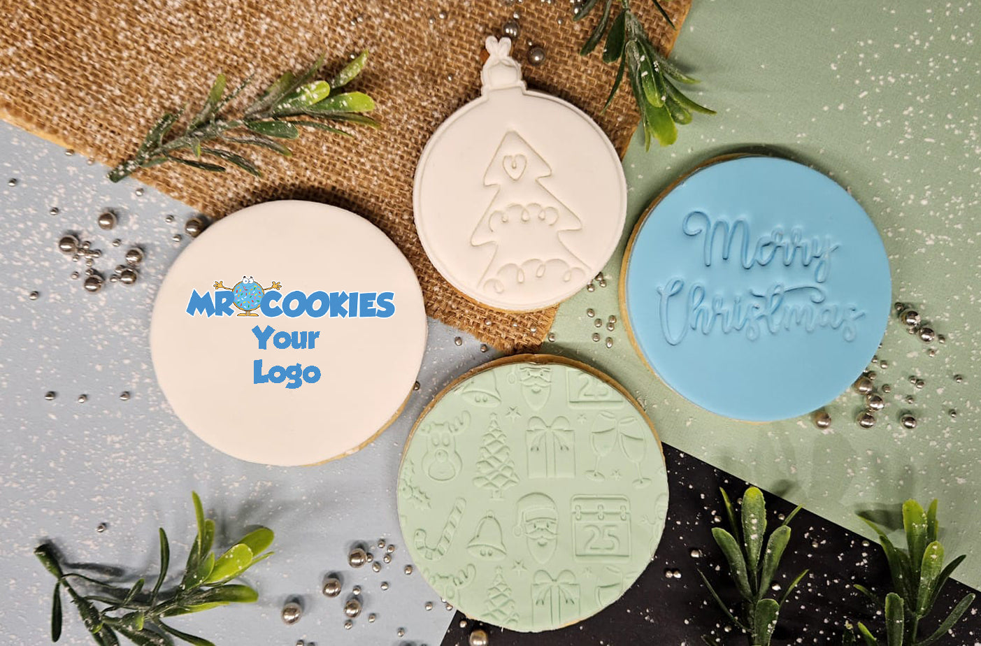 Merry Christmas Pack with Custom Logo Cookie