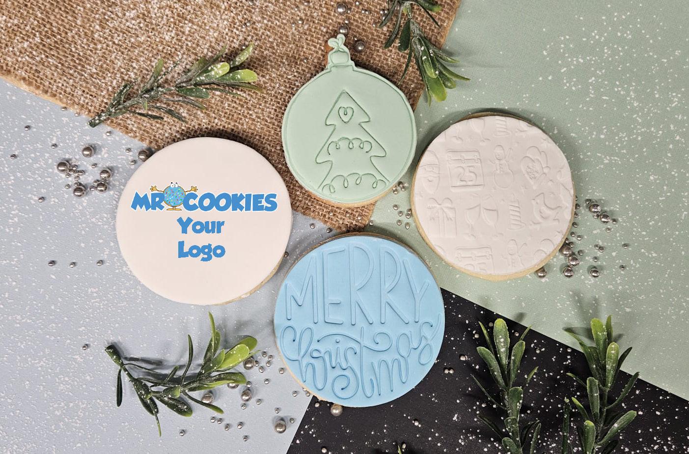 Merry Christmas Cookies Pack with Custom Logo Cookie.