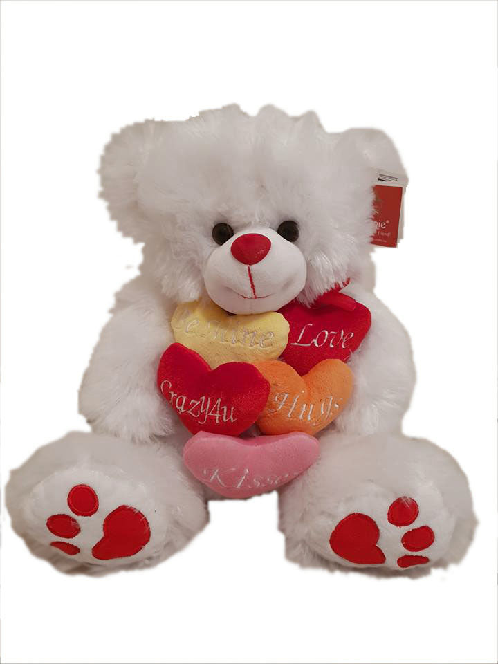 30cm Be Mine White Teddy Bear