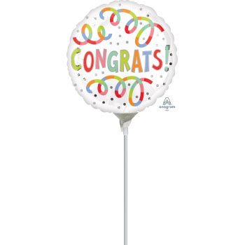 Congrats Swirl 4″ Air-filled Balloon