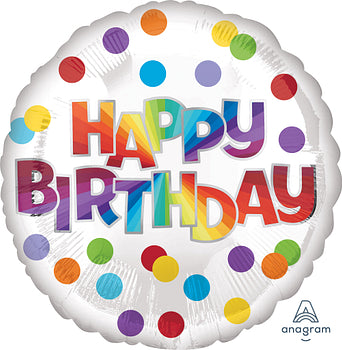 Happy Birthday Dots Of Colour 4″ Air-filled Balloon