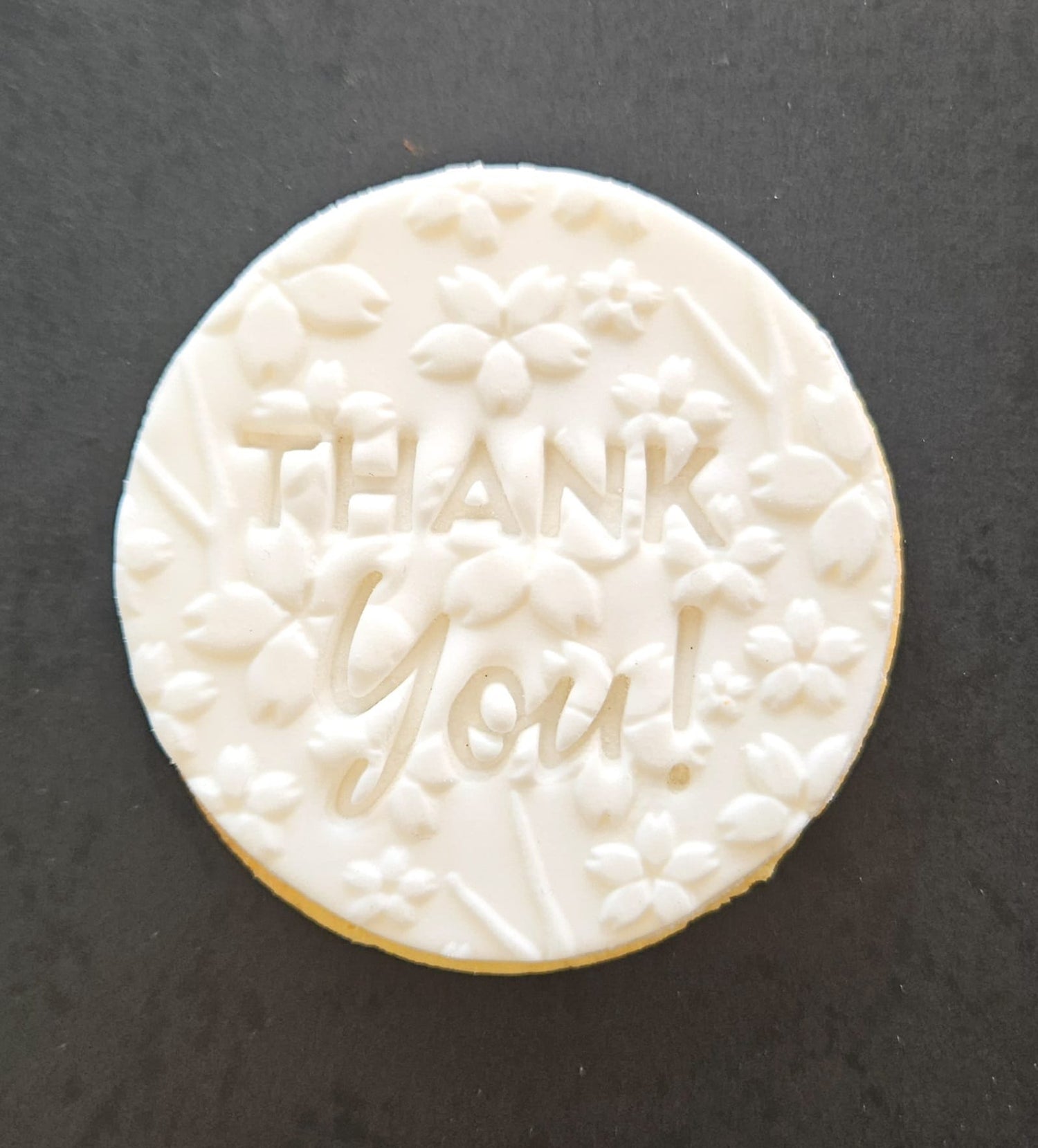 Thank You with Blossom Flowers Cookie