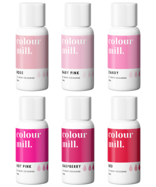 Pink Oil Based Colouring 20ml 6 Pack Colour Mill